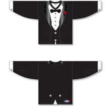 Load image into Gallery viewer, Tuxedo Sublimated Black Pro Plain Blank Hockey Jerseys