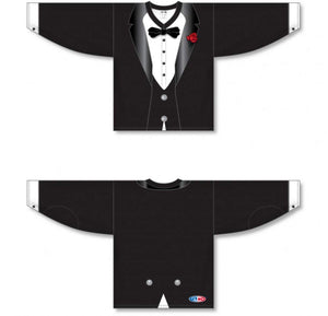 Tuxedo Sublimated Black Pro Plain Blank Hockey Jerseys