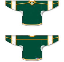 Load image into Gallery viewer, Custom or blank Wholesale Dark Green, White, Gold Select Plain Blank Hockey Jerseys