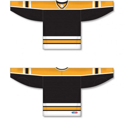Custom Boston Black Crossover V-Neck Pro Canada / USA Made  Hockey Jerseys