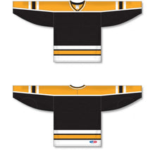 Load image into Gallery viewer, Custom or blank Wholesale Boston Black Crossover V-Neck Pro Plain Blank Hockey Jerseys
