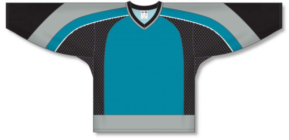 Custom New SAN Jose 3RD Teal Gussets Pro Canada / USA Made  Hockey Jerseys