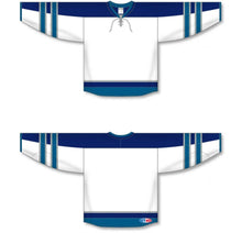 Load image into Gallery viewer, Custom or blank Wholesale 2011 Winnipeg White Taper Neck with Underlay Pro Plain Blank Hockey Jerseys