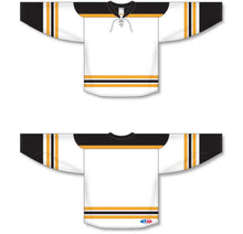 Load image into Gallery viewer, Customization Depot 2007 Boston White Knitted Body and Sleeve Stripes Plain Blank Hockey Jerseys