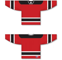 Load image into Gallery viewer, Custom or blank Wholesale New Jersey RED Sleeve Stripes Pro Plain Blank Hockey Jerseys
