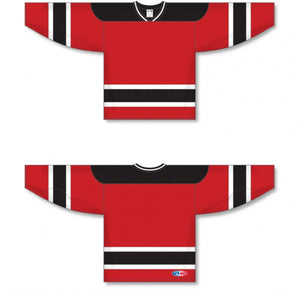 Custom or blank Wholesale New Jersey RED Sleeve Stripes Pro Plain Blank Hockey Jerseys