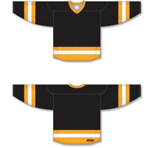 Load image into Gallery viewer, Custom or blank Wholesale Customization Depot Black, Gold, White League Plain Blank Hockey Jerseys