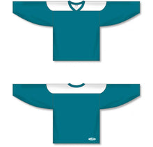 Load image into Gallery viewer, Customization Depot Pacific Teal, White League Plain Blank Hockey Jerseys