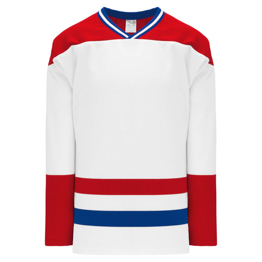 Montreal White Sleeve Stripes Pro Canada / USA Made  Hockey Jerseys