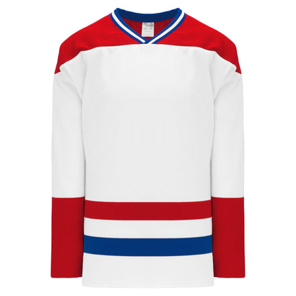 Custom Montreal White Sleeve Stripes Pro Canada / USA Made  Hockey Jerseys