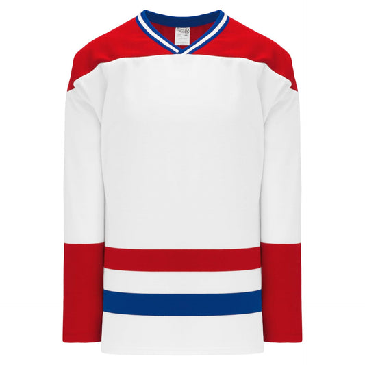 Custom Montreal White Sleeve Stripes Pro Canada / USA Made  Hockey Jerseys