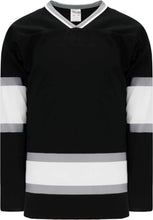 Load image into Gallery viewer, Custom or blank Wholesale Old LA Black Sleeve Stripes Pro Plain Blank Hockey Jerseys