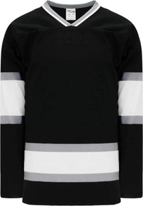 Custom or blank Wholesale Old LA Black Sleeve Stripes Pro Plain Blank Hockey Jerseys
