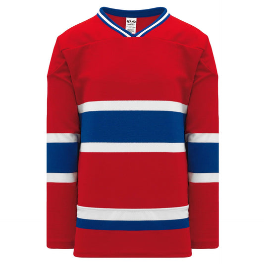 Custom Montreal RED Sleeve Stripes Pro Canada / USA Made  Hockey Jerseys