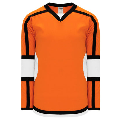 Orange, White, Black  hockey jerseys no minimum