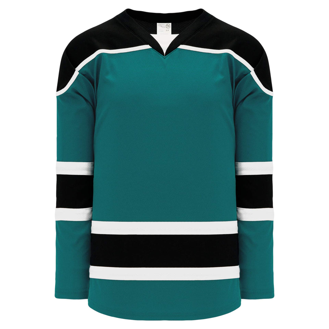 Teal, Black, White Select Plain Blank Hockey Jerseys