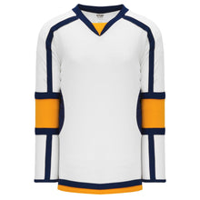 Load image into Gallery viewer, Custom or blank Wholesale White, Navy, Gold Durastar Mesh Select Plain Blank Hockey Jerseys