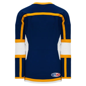 Custom or blank Wholesale Navy, White, Gold Durastar Mesh Select Plain Blank Hockey Jerseys