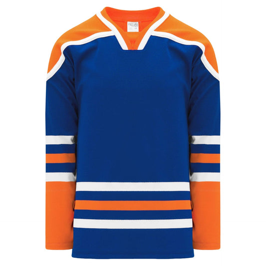 Custom Edmonton Royal Square V-Neck with Underlay Pro Canada / USA Made  Hockey Jerseys