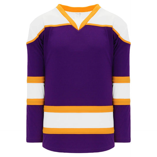 Purple, White, Gold  hockey jerseys no minimum