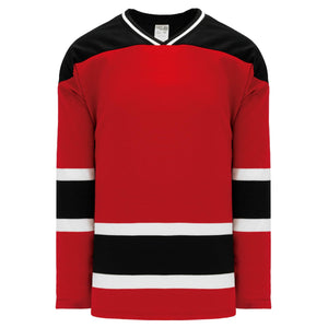 Custom or blank Wholesale New Jersey RED Sleeve Stripes Pro Plain Blank Hockey Jerseys