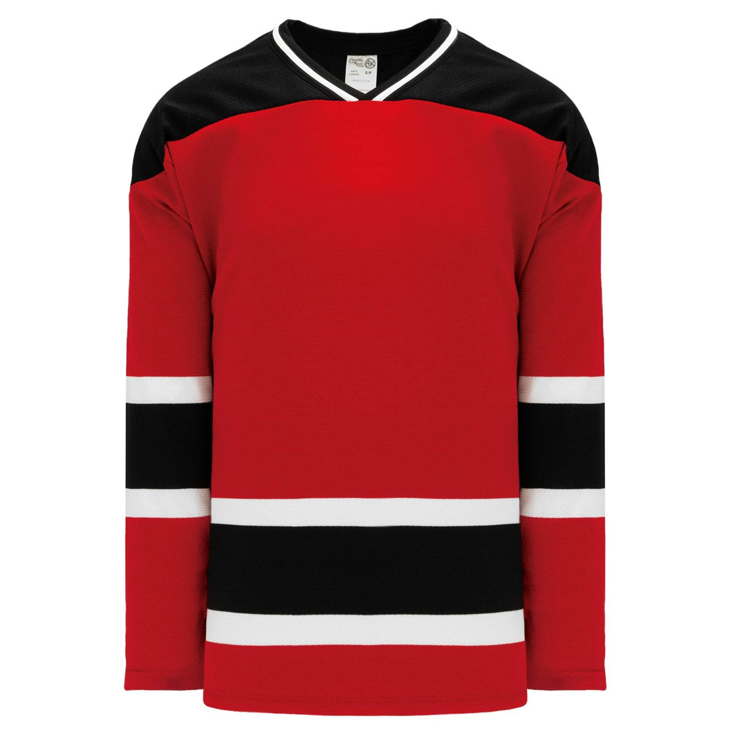 Custom or blank Wholesale New Jersey RED Sleeve Stripes Pro Plain Blank Hockey Jerseys