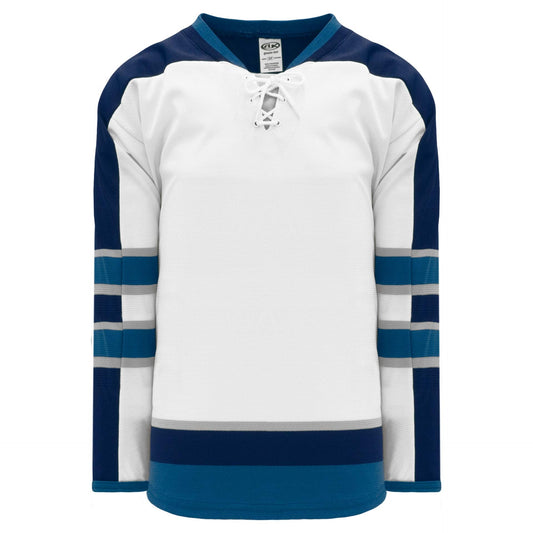 Custom 2011 Winnipeg White Taper Neck with Underlay Pro Canada / USA Made  Hockey Jerseys