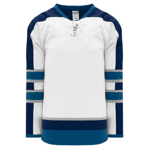 Custom or blank Wholesale 2011 Winnipeg White Taper Neck with Underlay Pro Plain Blank Hockey Jerseys