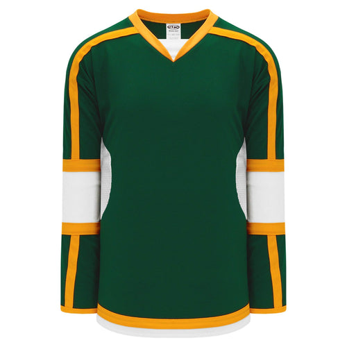 Dark Green, White, Gold Select Plain Blank Hockey Jerseys