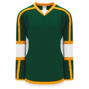 Dark Green, White, Gold Select Plain Blank Hockey Jerseys