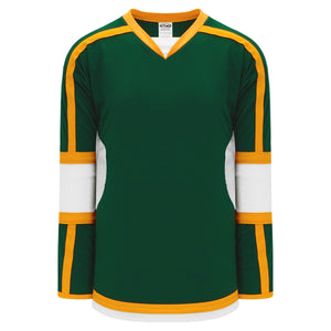 Custom or blank Wholesale Dark Green, White, Gold Select Plain Blank Hockey Jerseys