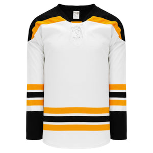 Customization Depot 2007 Boston White Knitted Body and Sleeve Stripes Plain Blank Hockey Jerseys