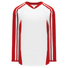 Load image into Gallery viewer, Customization Depot White, Red Peterborough Plain Blank Hockey Jersey