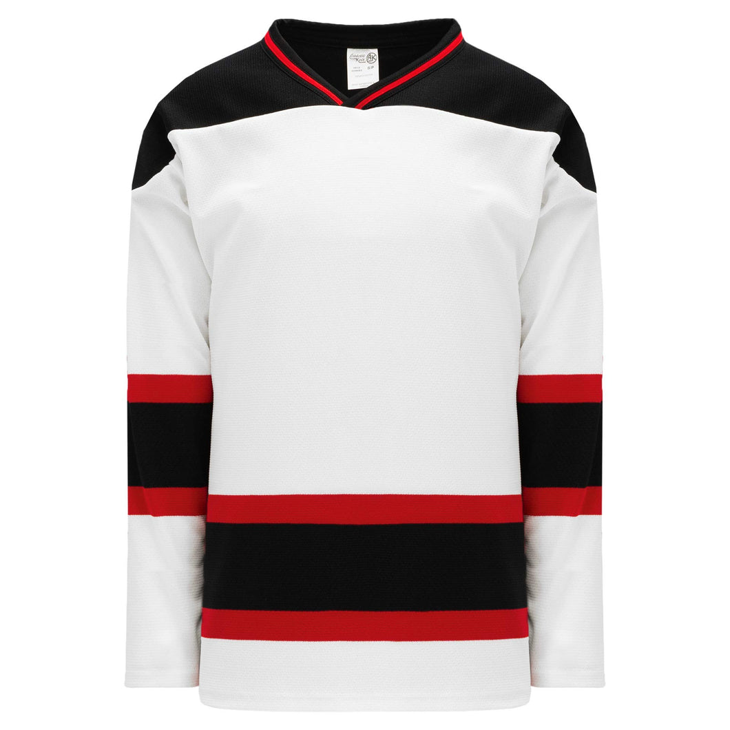 New Jersey White Sleeve Stripes Pro Plain Blank Hockey Jerseys