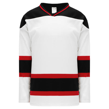 Custom New Jersey White Sleeve Stripes Pro Canada / USA Made  Hockey Jerseys