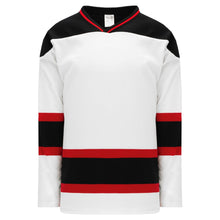 Load image into Gallery viewer, Custom or blank Wholesale New Jersey White Sleeve Stripes Pro Plain Blank Hockey Jerseys